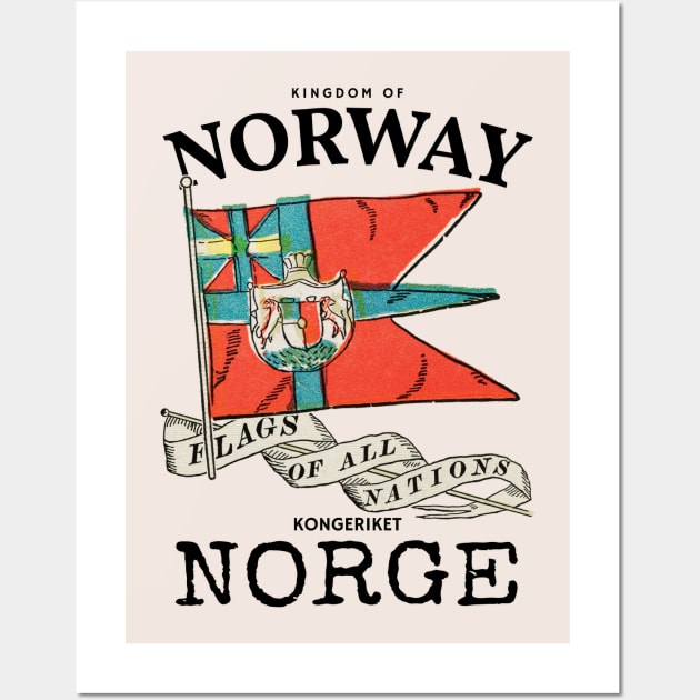 Vintage Flag of Norway Wall Art by KewaleeTee